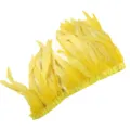 Ruban de bordure en plume de coq jaune pour costume de scène, couture et accessoires de vêtements. - Jaune