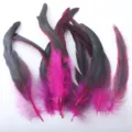 Colorful rooster tail feathers 20-25cm long DIY craft costume mask feather decor - Rose Red