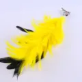 Handmade yellow and black feather hair clip versatile hair accessory for stage show. - Yellow