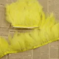 Yellow feather trim fringe ribbon DIY clothing craft decorative soft fluffy feather accessory - Yellow