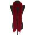 Burgundy feather boa fluffy scarf, thick plush costume accessory for party dress up. - Burgundy