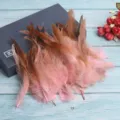Pink brown DIY feathers craft supplies colorful feather apparel decoration for handmade project - Pink