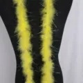 Boa de plumas de pavo con oropel amarillo para decoración de ropa, manualidades y fiestas. - Amarillo