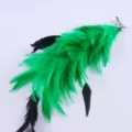 Green black feather hair clip handmade diy hair accessory for stage performance party photo shoot - Green