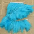 Blue turkey feather trim ribbon fringe for DIY clothing crafts decoration accessories. - Lake Blue