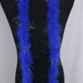 Brillante boa de plumas de pavo azul brillante para decoracion de ropa y artesania. - Azul Zafiro