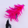 Handmade pink black feather hair clip for stage performance and photo props decoration. - Rose Red
