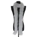 Light grey fluffy feather scarf, thickened plush boa for costume apparel and accessories - Gray
