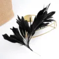 Rama de plumas negras para accesorio de cabello disfraz para espectaculo teatral DIY - Negro