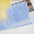 Light blue ostrich feather trim fringe 10-13cm for DIY clothing sewing craft decorative accessories - 17