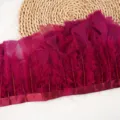 Turkey feather trim 2m fluffy fringe ribbon for DIY clothing sewing craft decoration rose pink - #14 Feather Fringe (Approx. 2m)