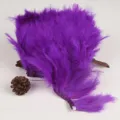 Vibrant purple turkey feather trim fringe, ideal for DIY clothing, dance dress and costume accessories. - Dark Purple 1m