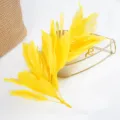 Yellow goose feathers for DIY crafts apparel hair accessories stage performance decoration. - Yellow