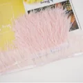 Pink ostrich feather fringe trim 10-13cm for sewing apparel and craft decoration. - 18