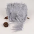 Grey turkey feather trim fringe for DIY crafts apparel sewing and costume decoration accessories - Grey 1m