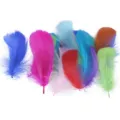 Colorful DIY craft feathers assorted colors fluffy goose feathers for festival party decor - Bright Mixed Colors, Approx. 100 Pieces