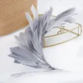 Grey soft goose feather flower headwear wire accessory for stage performance dresses. - Gray