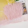 Pink ostrich feather fringe trim 1 meter craft clothing decoration accessory variant. - 19