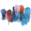 Colorful DIY feather set for crafting, festive decoration, and creative art projects. - Morandi Dark Mix, Approx. 100 Pcs