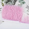 Cinta de plumas de avestruz rosa ribete DIY costura de ropa flecos accesorios decoracion - 06