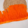 Orange turkey feather trim for costume fringe, DIY craft ribbon and sewing decoration. - #19 Approx. 2m