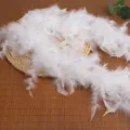 White feather boa strip for DIY crafting, clothing, and home lighting decoration accessories. - White