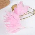 Pink fluffy goose feathers with wire stem for DIY hair accessories, wedding dress, stage costumes. - Light Pink