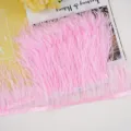 Pink ostrich feather trim 10-13cm long for clothing decoration, DIY crafts and costume design. - 24