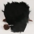 Black turkey feather trim for DIY clothing apparel accessories, dance dress sewing craft. - Black 1m
