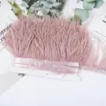 Cinta de ribete de pluma de avestruz rosa DIY vestido de novia disfraz costura flequillo - 08