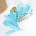 Blue soft goose feathers with wire for hair accessories stage performance craft DIY - Light Blue