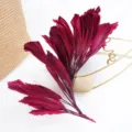 Burgundy goose feathers with wire for DIY headwear, dress accessories, and stage performances. - Dark Wine Red