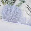 Cinta de flecos de plumas de avestruz azul claro para costura de vestido de novia DIY decoracion. - 12