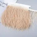 Ostrich feather trim ribbon, light khaki fringe for garment decoration, wedding dress and DIY. - 27