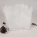 White Turkey Feather Trim Ribbon Fluffy Fringe for DIY Sewing Dance Dress Costume Craft 1pc - White 1 Meter