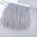 Grey Ostrich Feather Trim Fringe Ribbon Craft Sewing Apparel Accessories DIY Dress Hem - 28