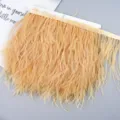 Ostrich feather trim fringe ribbon DIY handmade garment sewing wedding dress decor beige - 29