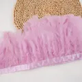 Light pink feather trim ribbon for DIY crafts, costume sewing, and party decoration projects. - #28, Approx. 2m