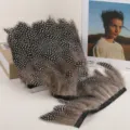 Black and white spotted feather trim ribbon for DIY clothing sewing and craft accessories. 1M - Best Selling Natural Color (Extra Long Style)