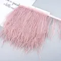 Pink ostrich feather fringe trim ribbon for DIY sewing clothing dress wedding decor. - 31