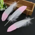 DIY χειροποίητο φτερό δίχρωμο ντεγκραντέ αξεσουάρ χειροτεχνίας υλικό ένδυσης μόδας - Ανοιχτό ροζ άκρες