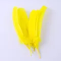 Bright yellow turkey feathers for DIY crafts, fashion accessories, and handmade decoration art. - Yellow