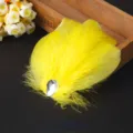 Pince à cheveux en plumes jaunes avec strass cristal larme pour femmes filles enfants fête coiffure - Jaune