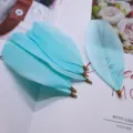 DIY feather jewelry accessories, light blue feathers with metal clip ends for crafting. - Light Blue