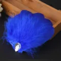 Pince a cheveux plume bleue cristal strass accessoire cheveux pour enfants spectacle - Bleu