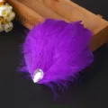 Pince à cheveux en plume violette avec strass pour spectacle de danse de fille accessoires de fête - Violet