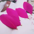 Hot pink DIY feather accessories with metal loop clips for garment jewelry craft making - Rose Red