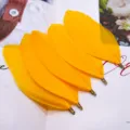 Yellow feather DIY jewelry accessories with metal clips for handmade craft clothing decor. - Gold
