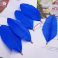 Wholesale DIY blue feathers with metal loops for jewelry making, clothing accessories and crafts. - Sapphire Blue