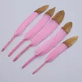 Rosa gold getauchte Bastelfedern DIY Zubehör handgemachte dekorative Materialien Set Kunst - Rosa mit Goldspitzen